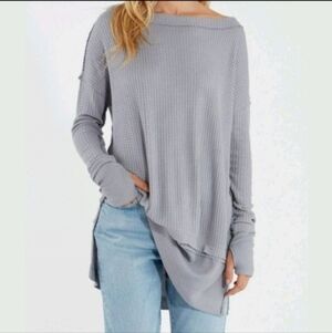 Free People We The Free Phoenix Thermal Knit Tunic Top Thumb hole Sz M
